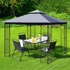 Costway 10' x 10' Patio Canopy Gazebo Outdoor 2-Tier Steel Tent Heavy-Duty L-Shaped - 2 of 4