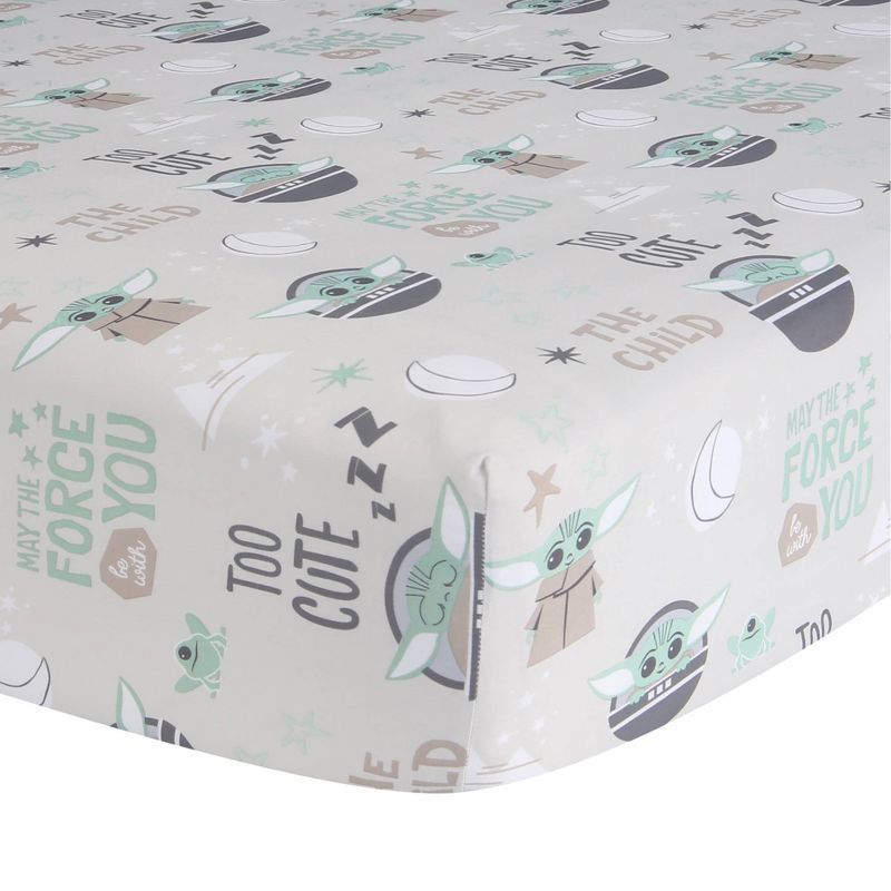 Lambs &#38; Ivy Star Wars Cozy Friends The Child/Baby Yoda Fitted Crib Sheet, 1 of 5
