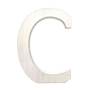 HomeRoots 16" White Distressed Wood Letter C Tabletop Sculpture - 1 of 4