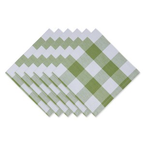 Design Imports  Buffalo Check Cotton  Napkin Set 6 Piece, Antique Green, 20X20" - 1 of 4