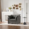 Oversized Warp Knitting Fabric Armchair Accent Chair with Removable Cushions and High Backrest for Living Room - 2 of 4