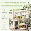 Garden Potting Bench Table Outdoor Patio Workstation with Drawer, Shelves, Cabinet, Pegboard with Hooks, Fir Wood Frame,Natural/White/Brown-ModernLuxe - 2 of 4