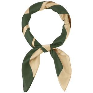 Elerevyo Women's Contrast Color Satin Silk Feeling Square Scarves Neckerchief Bandanas 35.4" X 35.4" - 1 of 4