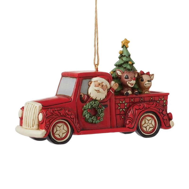 Jim Shore 2.75 In Rudolph In Truck With Friends Red Nosed Reindeer Clarice Tree Ornaments, 2 of 4