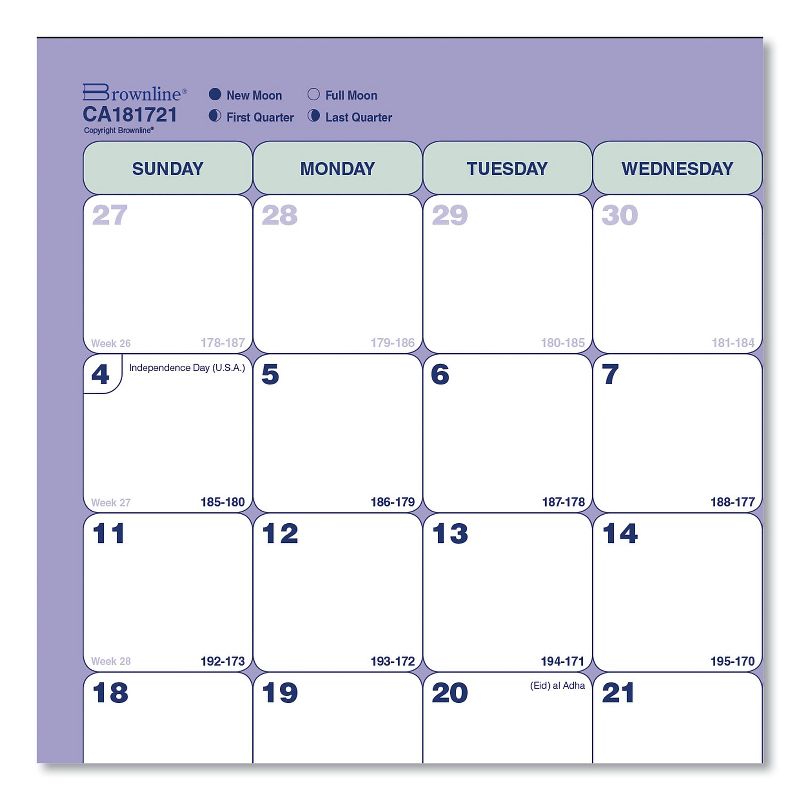 2023-2024 Brownline 11" x 8.5" Academic Monthly Desk Pad Calendar Blue/White (CA181721), 2 of 5