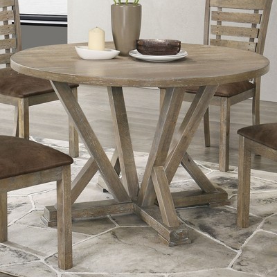 Akoasm Modern Rustic Look 45.7 Inch Rubberwood Round Dining Table
