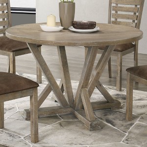 Akoasm Modern Rustic Look 45.7 Inch Rubberwood Round Dining Table - 1 of 4
