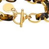 Steeltime Ladies 18k gold plated stainless steel chain link tortoise shell bracelet - 2 of 4