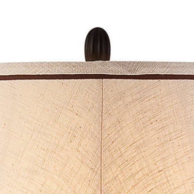 Bronze Traditional Floor Lamp with Faux Marble and Linen Shade