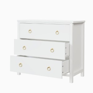 3/6/7 Drawer Dresser Chest, MDF Wood Storage Cabinet, White/Black - 1 of 4