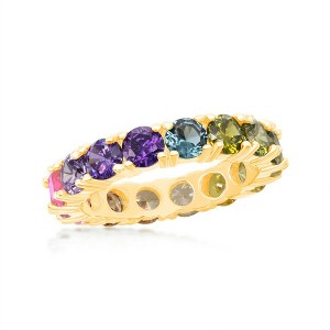 Bella Silver Sterling Silver Rainbow CZ Eternity Band Ring  - Available Sizes:  6 ,  8 ,  9 ,  7 - 1 of 3