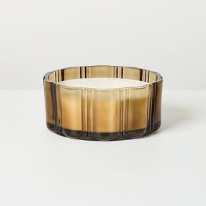 5 Wick XL Glass Colored Double Ribbed Scalloped Jar Candle 34oz - Hearth & Hand™ with Magnolia - 1 of 3