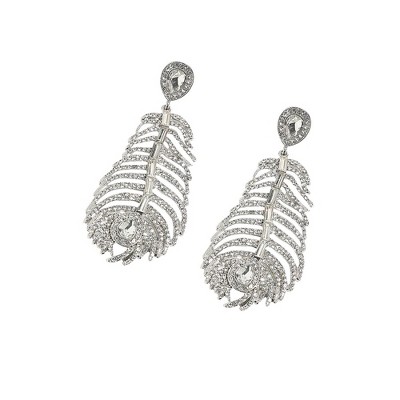 SOHI Women's Crystal Silver Party Drop Earrings