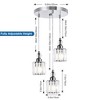 LLHZSY 3-Light Cluster Crystal Chandelier Modern Island Pendant Ceiling Fixtures - 3 of 4