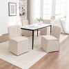 Gulches Beige Linen Dining Chairs Set of 2 Modern Fabric Side Chairs with Padded Seat and Backrest for Dining Room Kitchen and Living Room - 2 of 4