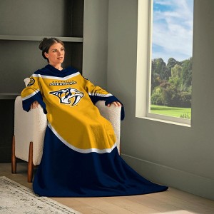 Snuggie Nashville Predators  The Original Wearable Blanket with Sleeves & Pockets | Super Soft Fleece | As Seen on TV | Officially Licensed NHL Gear - 1 of 4