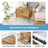 PAGED Modern Nightstand Storage Bedside Table Double-Drawer Side Table with MDF Tabletop and Tempered Glass Legs for Bedroom - 3 of 4
