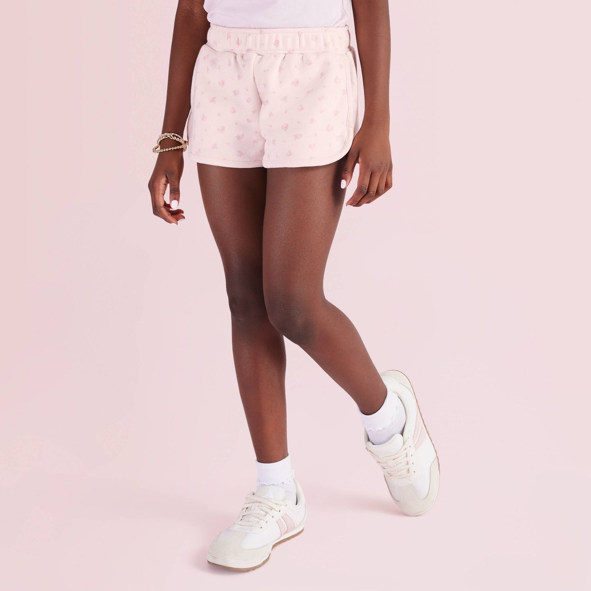 Girls' Lily Blooming Heirloom Ditsy French Terry Sweatshorts - LoveShackFancy x Target Light Pink