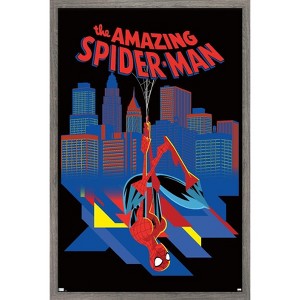 Trends International Marvel Spider-Man: Geometic Hero - City Framed Wall Poster Prints - 1 of 4