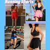 FIONECA High Waisted Running Shorts for Women with Pockets, 2.5" Black Athletic Workout Gym Yoga Spandex Dolphin Shorts - 3 of 4