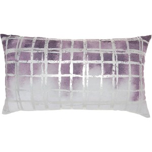 Luminescence Metallic Grid Oversize Lumbar Throw Pillow Lavender - Nourison, Purple