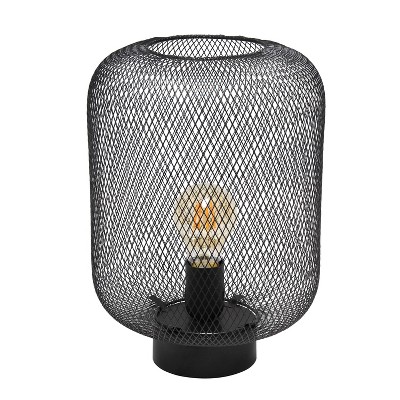 Metal Mesh Industrial Table Lamp Black - Simple Designs