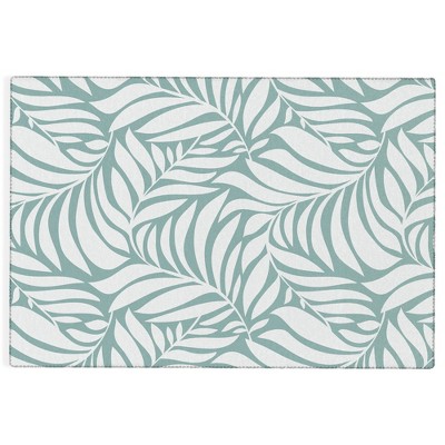 Heather Dutton Flowing Leaves Seafoam 8' X 10' Outdoor Rug - Deny ...