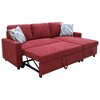 DOMETOUR Red Flannelette 2-Piece Couch Living Room Sofabed - 2 of 4