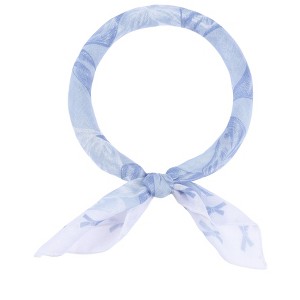 INSPIRE CHIC Women's Bowknot Printed Blended Cotton Small Square Gauze Scarves 1Pc - 1 of 4