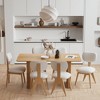 SpassWay 30"H Modern Wooden Dining Table Suitable for Kitchen Conference and Gaming Use with Double Pedestal Base Walnut/Black/Natural Wood - 3 of 4