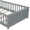 PAGED Twin Size Floor Bed Modern Pine Bed Frame with Built-In Book Storage, Guardrails and Opening for Bedroom, Easy Assembly - 4 of 4