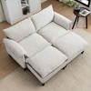 Kumasinova Modern Convertible Combination Sofa with 2 Storage Ottomans, 2-Seater Loveseat Sofa with Footstools, Skin-Friendly Fabric Couch - 2 of 4