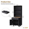 PDTEND Modern Kitchen Pantry Cabinet with Adjustable Shelves and 4 Solid Wood Gourd Legs - 4 of 4