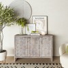 Farmhouse 3-Door Wooden Accent Cabinet Sideboard Buffet Storage with Adjustable Shelves for Living Room, Entryway - 3 of 4