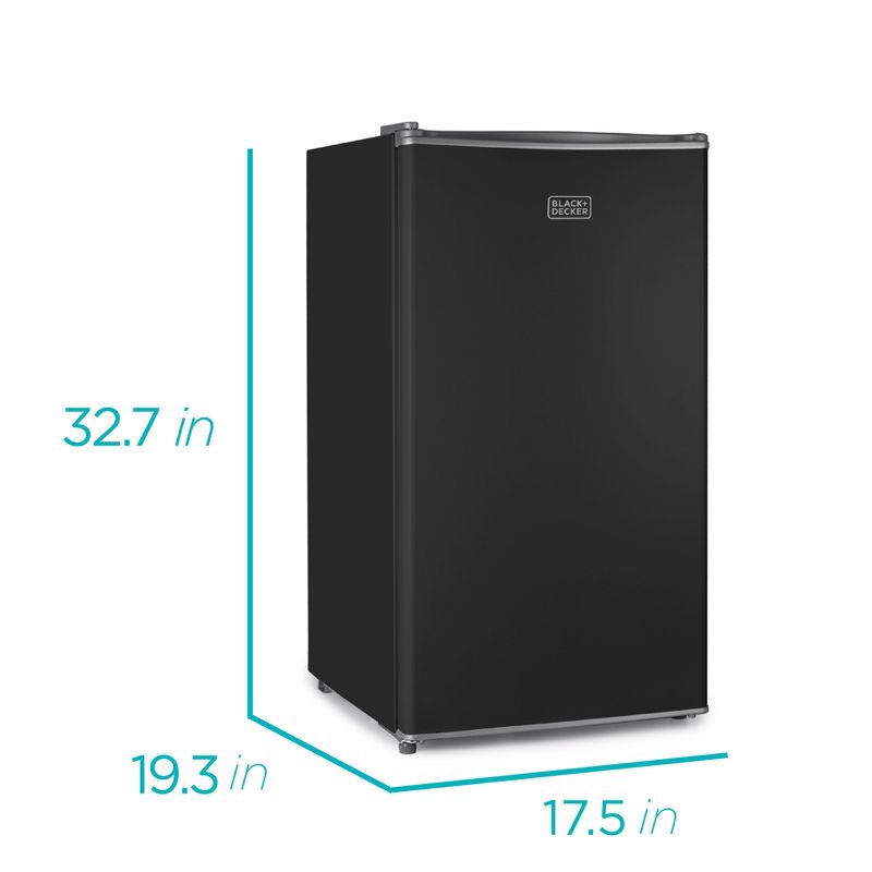 BLACK+DECKER Compact Refrigerator with Door Storage, 3 of 9