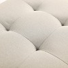 Hrinhom 36.6"W Linen Storage Bench, Wooden Leg Footstool,Ottoman With Rivet Trim - 4 of 4