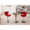 FONTOI 2PCS Upholstery Adjustable Swivel Barstools, Counter Stools with Back&Footrests for Living Room Kitchen Island, Red, 17.75"*21.25"*34" - 2 of 4