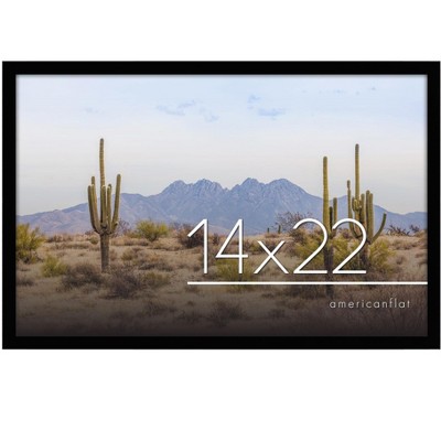Americanflat 14x22 Picture Frame in Black - Composite Wood with Polished Plexiglass - Horizontal and Vertical Formats for Wall