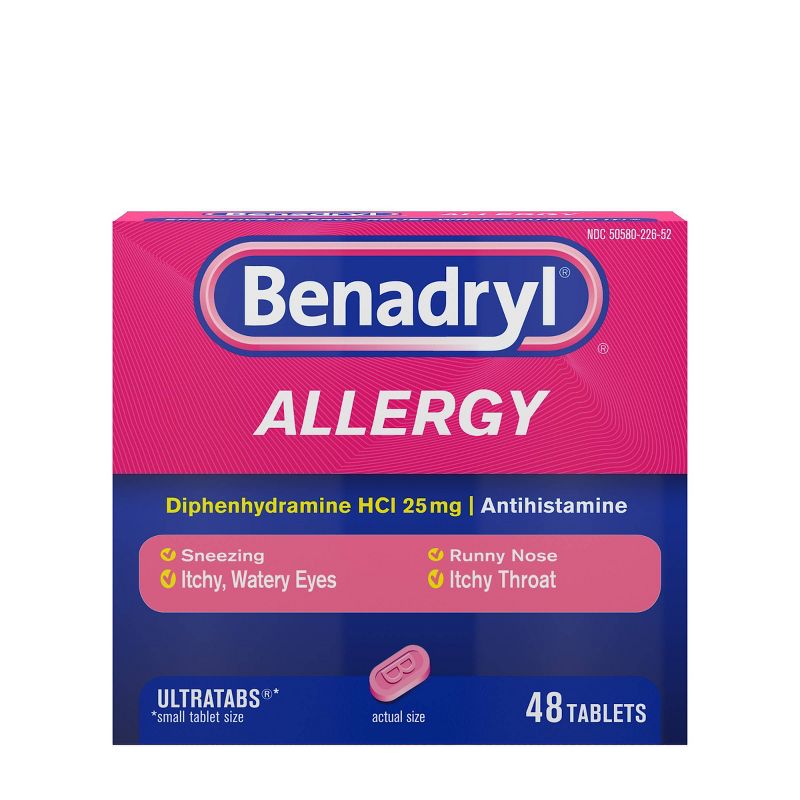 Benadryl Ultratabs Antihistamine Cold &#38; Allergy Relief Tablets - 48ct, 3 of 10