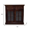 HomeRoots 35" Walnut Solid Wood Accent Cabinet With Two Doors And Two Drawers - 3 of 4