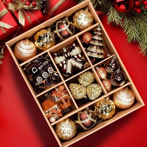 82pcs Christmas Balls Ornaments Set, Delightful Classic Gift Set, Shatterproof Plastic Decor for Xmas Tree Holiday Wedding Party - 1 of 4