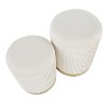 Airsurfer Set of 2 Ivory with Gold Accents Ottoman Set Elegant Pleated Ottoman Set Stylish Home Decor for Living Room and Bedroom - 4 of 4