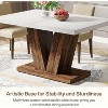 Okak Farmhouse Large Rectangular Dining Table with Sturdy Pedestal Base,Minimalist Kitchen Dinner Table for Dining Room,Breakfast Nook - 4 of 4