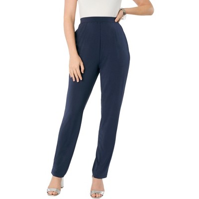 Roaman's Women's Plus Size Ultrasmooth Fabric Straight-Leg Pant