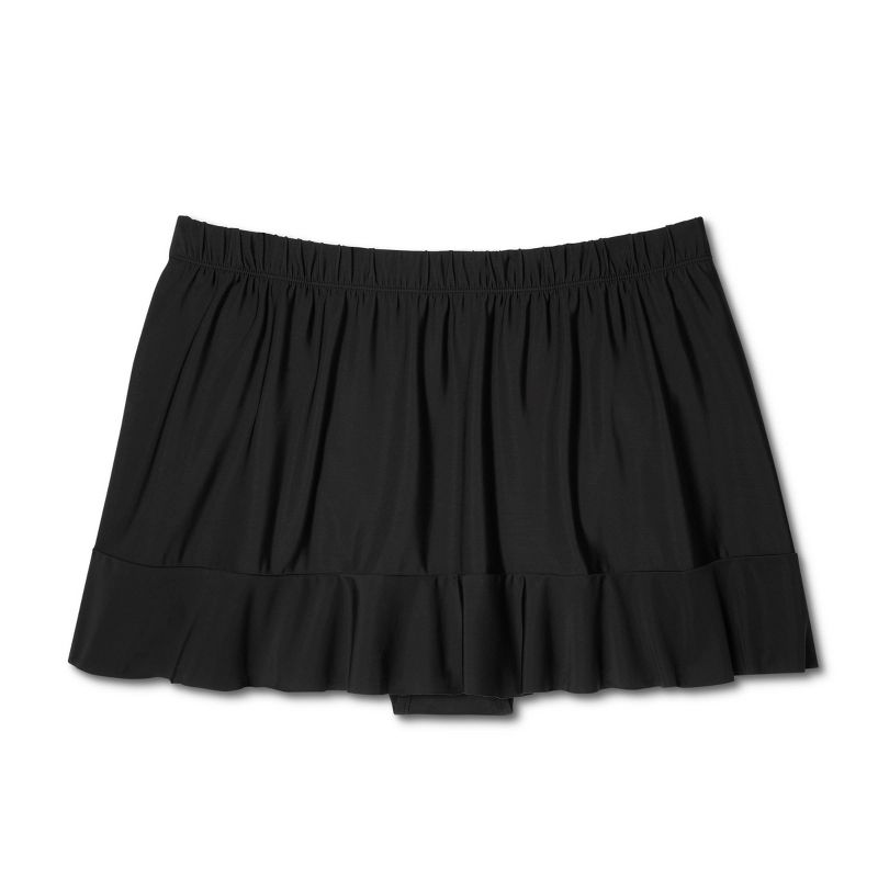 Women's UPF 50 Ruffle Swim Skirt - Aqua Green® Black, 4 of 6