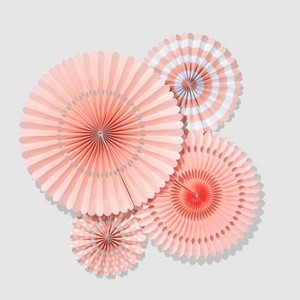 Pale Pink Party Fans - 1 of 3
