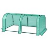 Heavy Duty Walk-in Greenhouse for Outdoors, Large Outdoor Plant Green House with Roll-Up Zipper Door, Reinforced Frame & PE Cover - 2 of 4