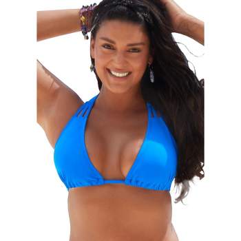 Swimsuits For All Women's Plus Size Innovator Multi-way Triangle Bikini Top,  16 - Cool Rainbow Stripe : Target