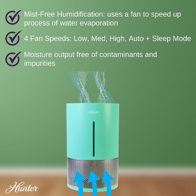 Aqua and Silver 4.8L Evaporative Humidifier with PermaWick Filter