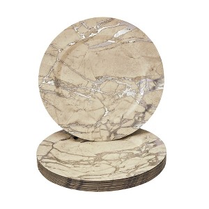 Silver Spoons Elegant Disposable Round Marble Charger Plates for Party, Heavy Duty Disposable Dinner Set, 13”, (10 PC) - 1 of 1